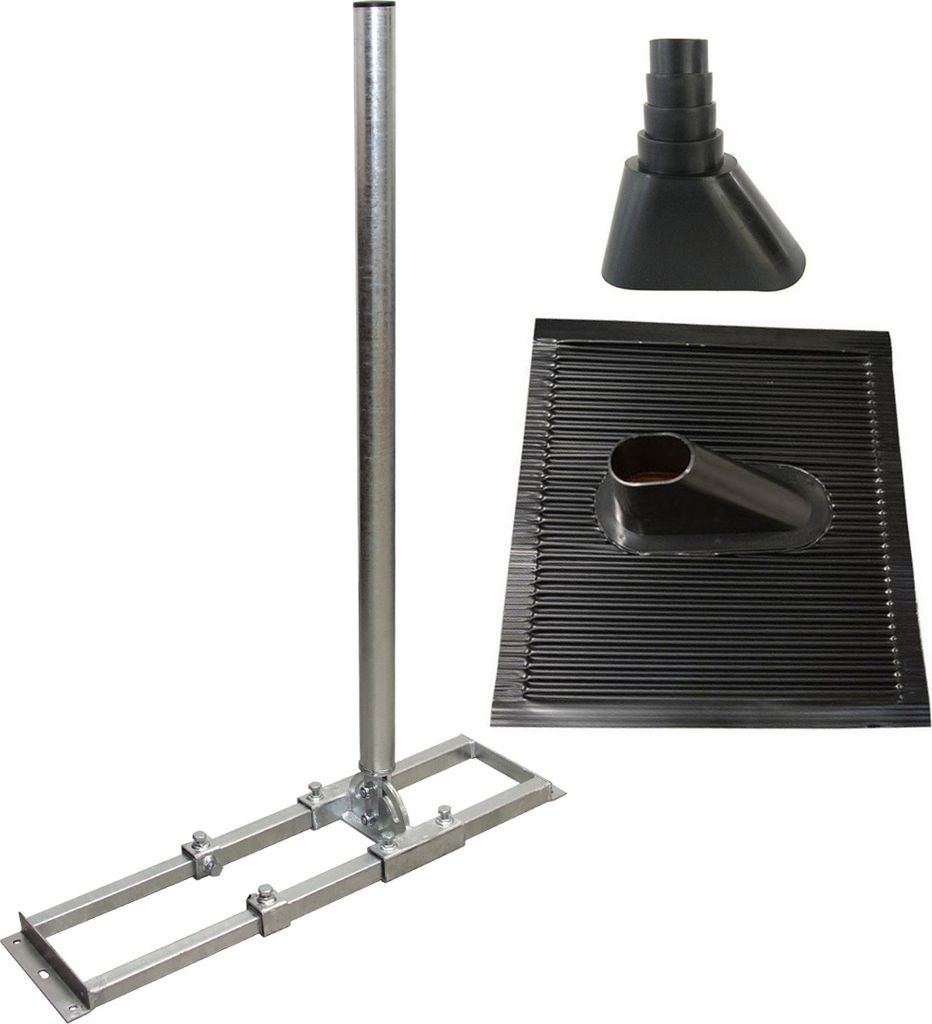 PremiumX PROFI X100-48F Dachsparrenhalter Stahl voll feuerverzinkt ALU Dachabdeckung Manschette schwarz