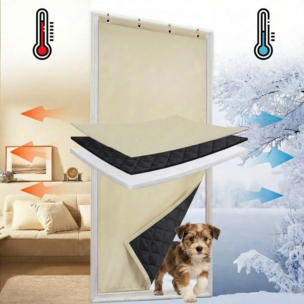 82x204cm Beige Blackout termico Porta Tenda Occhielli Immagine del prodotto 