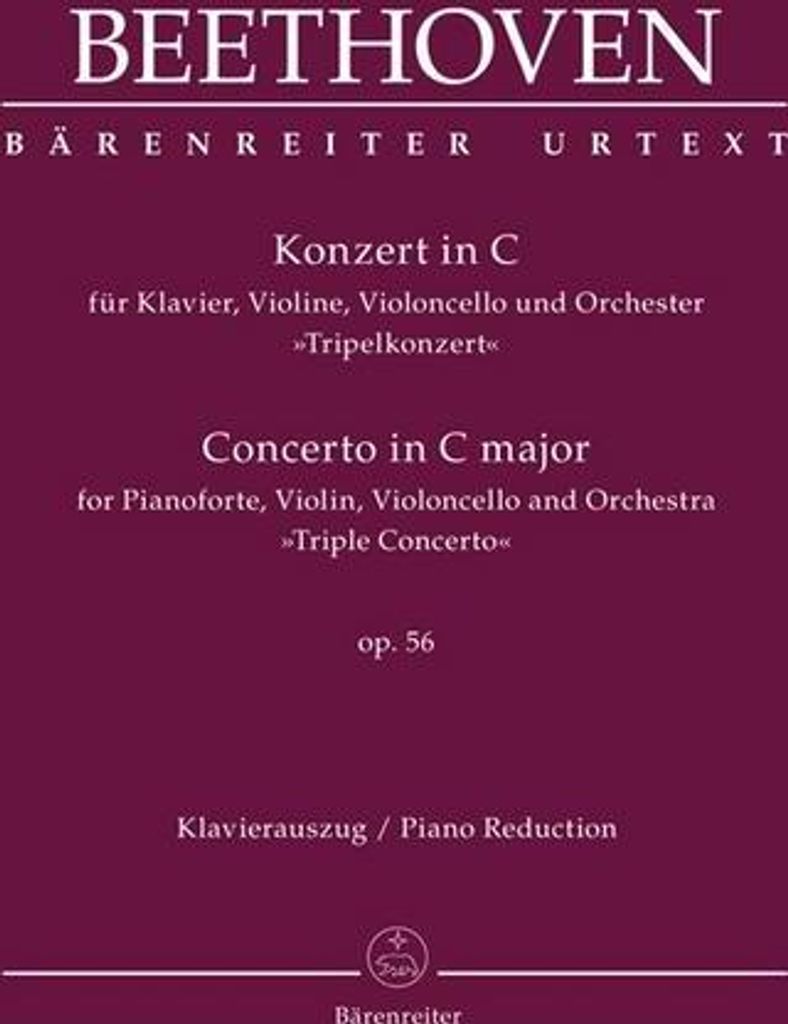 Konzert für Klavier, Violine, Violoncello und Orchester C-Dur op. 56 \Tripelkonzert\", Klavierauszug"