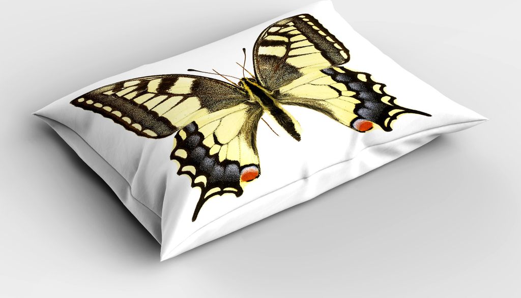 ABAKUHAUS Schwalbenschwanz-Schmetterling Kopfkissenbezug, Gelber Papilio Machaon alte Welt Swallowtail-wild lebende Tiere Biologie, 40x80 cm, Gelb ...
