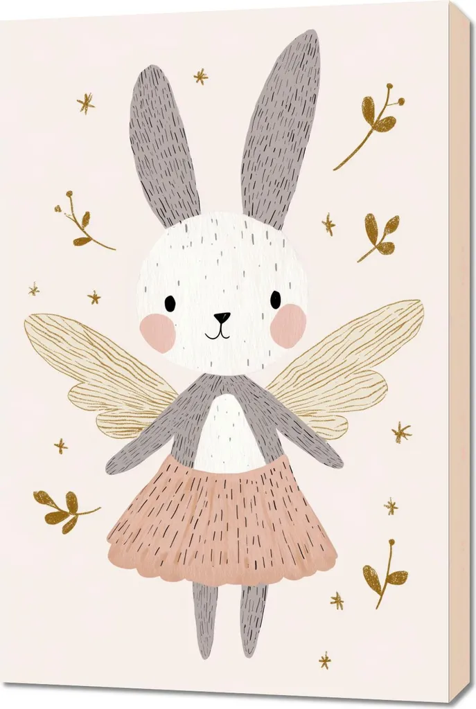 Quadro Fata 60x90 cm per Cameretta Bambini - Stampa su Tela Premium