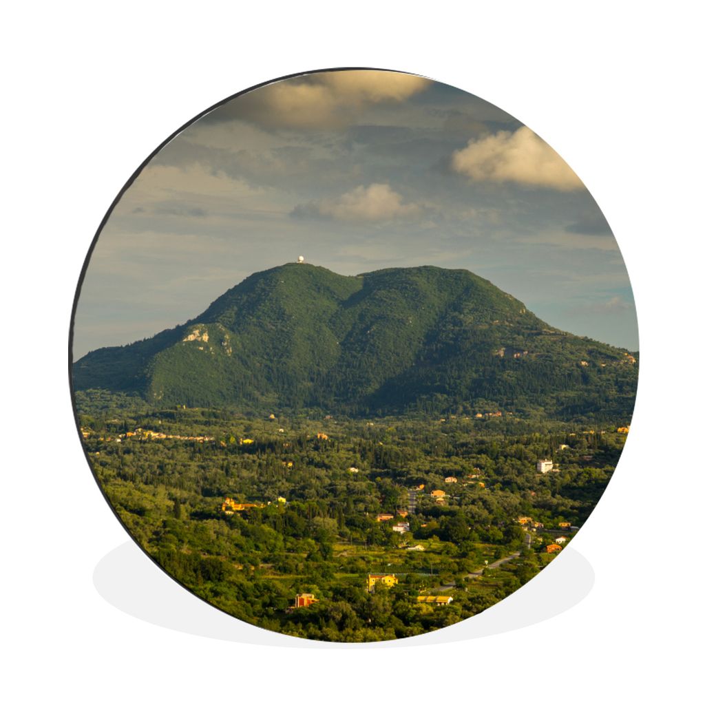 MuchoWow Aluminium Wandkreis Korfu - Griechenland - Berg Ø 30 cm Wanddeko Modern Wohnzimmer - Wand Bild - Wohnzimmer - Runde Bilder - Alubilder ...