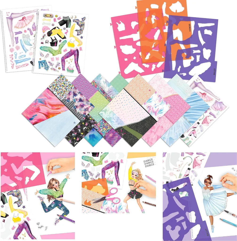 Livre de coloriage TOPModel DANCE avec stickers de mode pour enfants