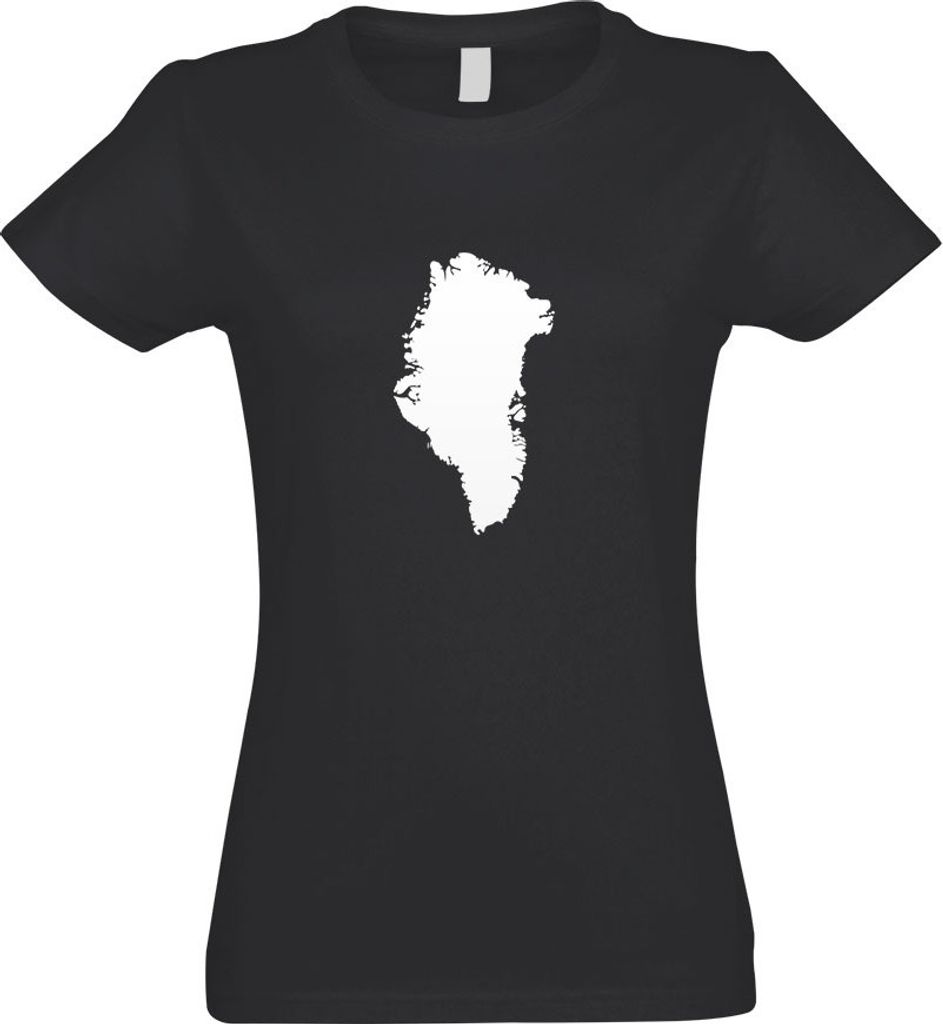 Kiwistar - T-Shirt tailliert - Damen - Graphit - Grönland - Nuuk Umriss - mit Motiv Bedruckt - Funshirt Design - Sport - Freizeit - Damen - XXL