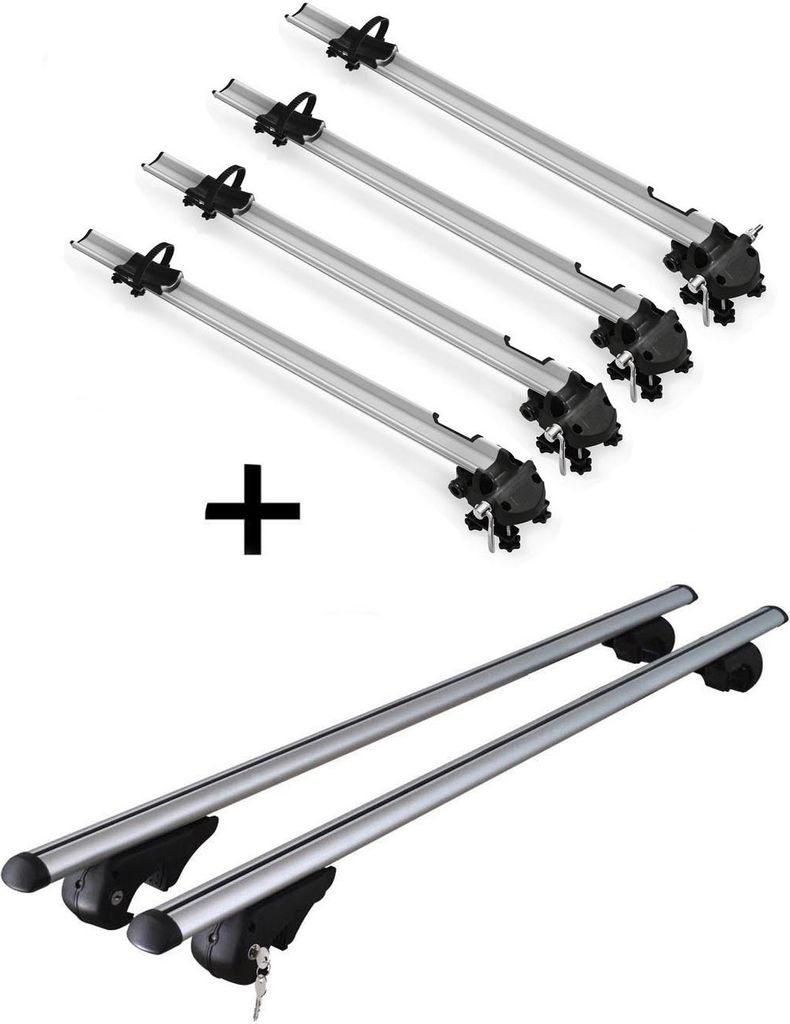 4x Fahrradträger Bike Pro + Relingträger Rio 135 kompatibel mit für Mercedes E-Klasse T-Modell S212 09-13