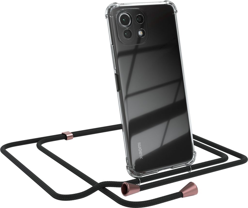 EAZY CASE Handykette kompatibel mit Xiaomi Mi 11 Lite / 5G / 11 Lite 5G NE, Handyhülle mit Umhängeband, Handykordel, Schutzhülle Clear, Band in ...