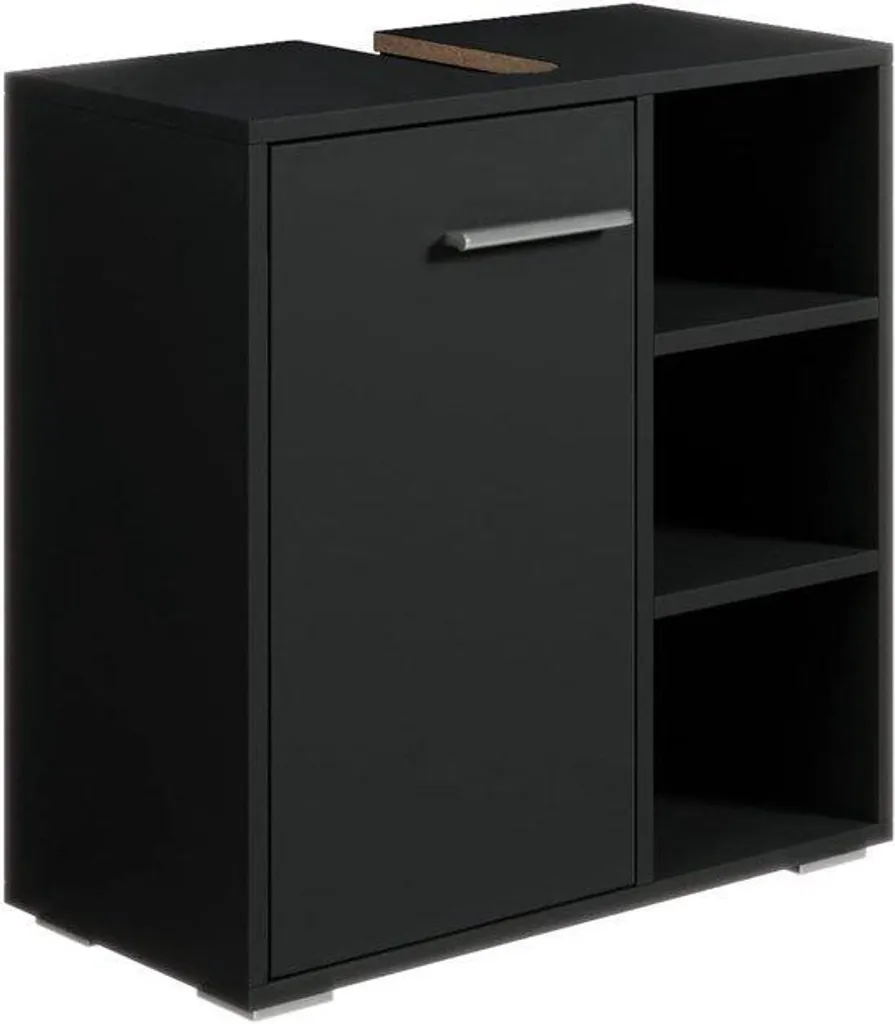Compartiment de rangement pour poubelle de salle de bains Noir avec découpe