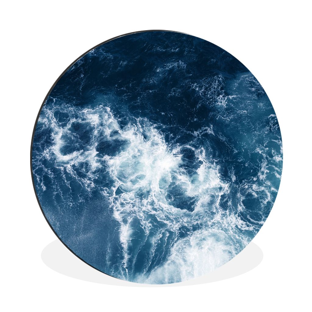 MuchoWow Aluminium Wandkreis Wasser - Golf - Blau Ø 30 cm Wanddeko Modern Wohnzimmer - Wand Bild - Wohnzimmer - Runde Bilder - Alubilder - Kunst...