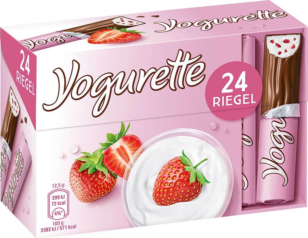 Yogurette Erdbeere Vollmilchschokolade mit Erdbeercreme Produktbild 