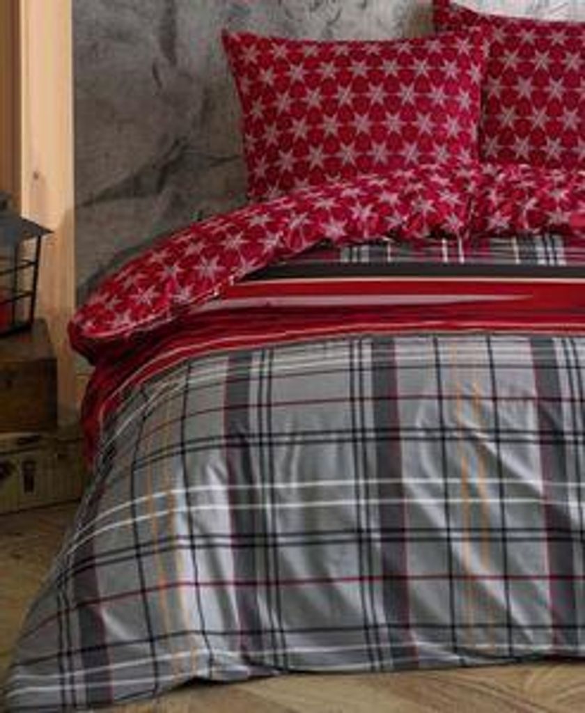 4 tlg Winter Wende Plüsch Thermo Fleece Nicky Bettwäsche 135x200 SANTA