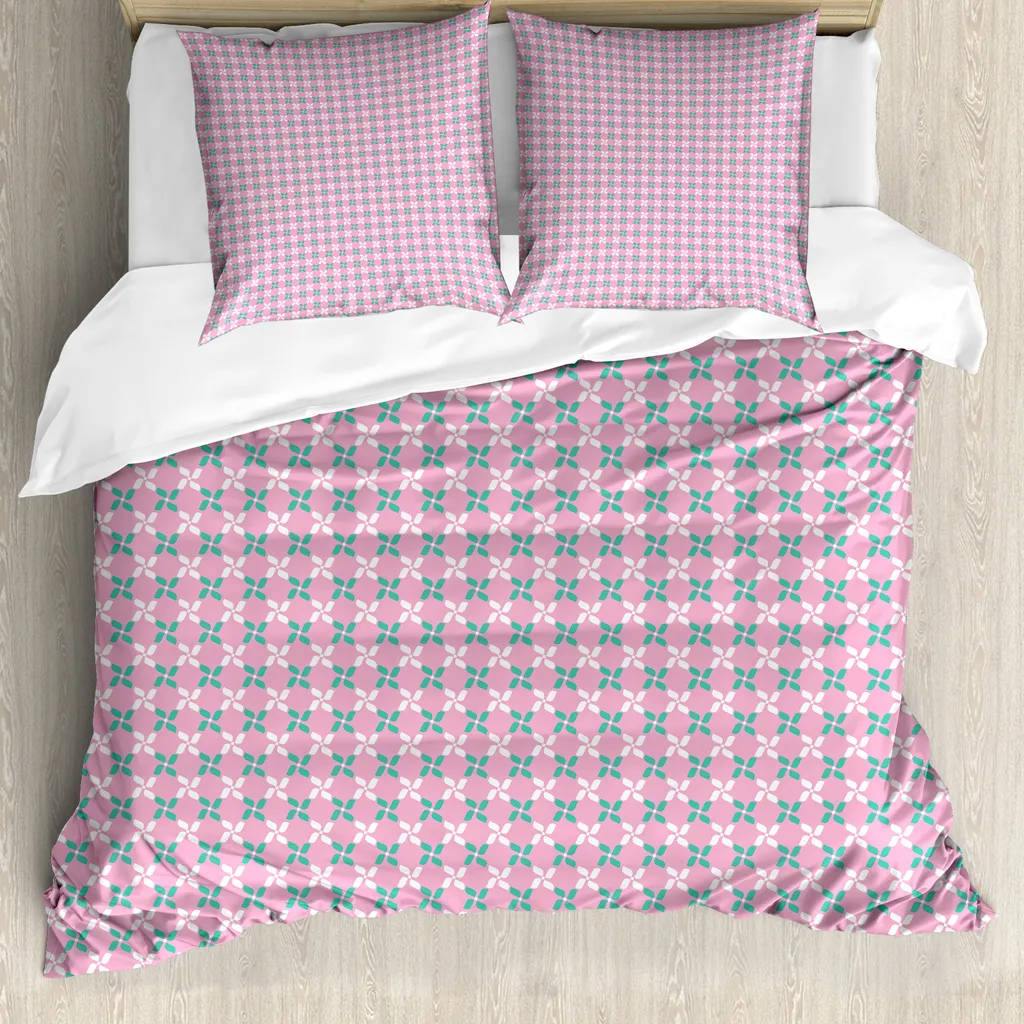 Copripiumino Antiacaro ABAKUHAUS 200x200 Microfibra Floreale Rosa