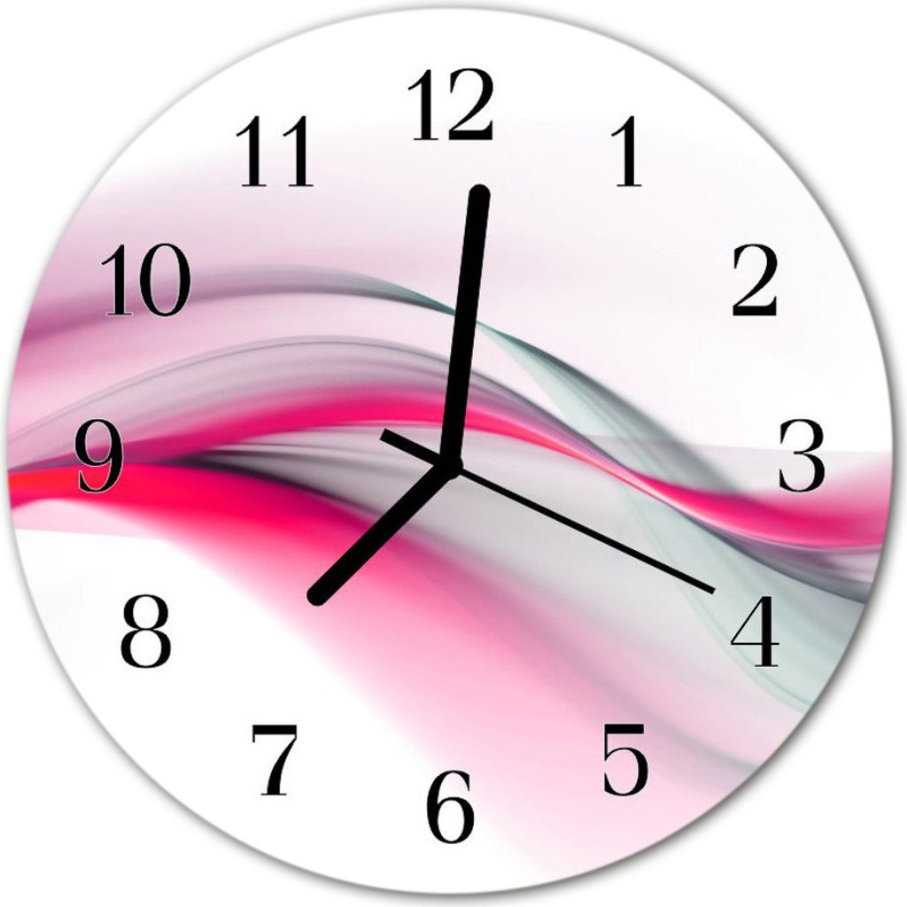 Glasuhr Wanduhr Küchenuhr Echt-Glas 30fi cm Abstraktes mehrfarbig