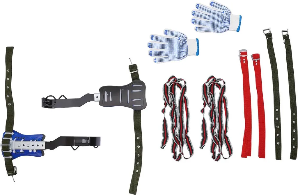 Kit pointes d'escalade réglables avec sangles et harnais confort bleu - 4