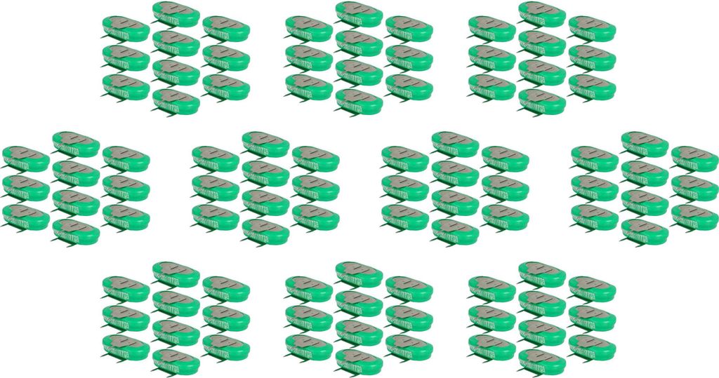 vhbw 100x NiMH Ersatz Knopfzellen-Akku (150 mAh, 1,2 V, NiMH)