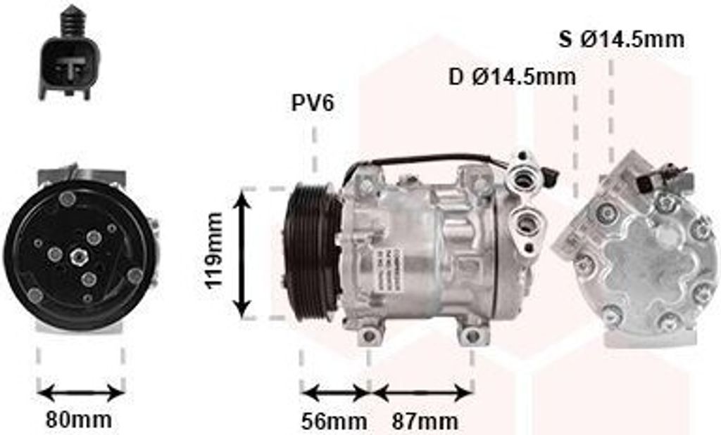 VAN WEZEL 1800K393 VS16 Klimaanlage Klimakompressor PAG 46 R134a für FORD Focus II Schrägheck (DA, HCP, DP) Focus II Kombi (DA, FFS, DS) Focus C-Max