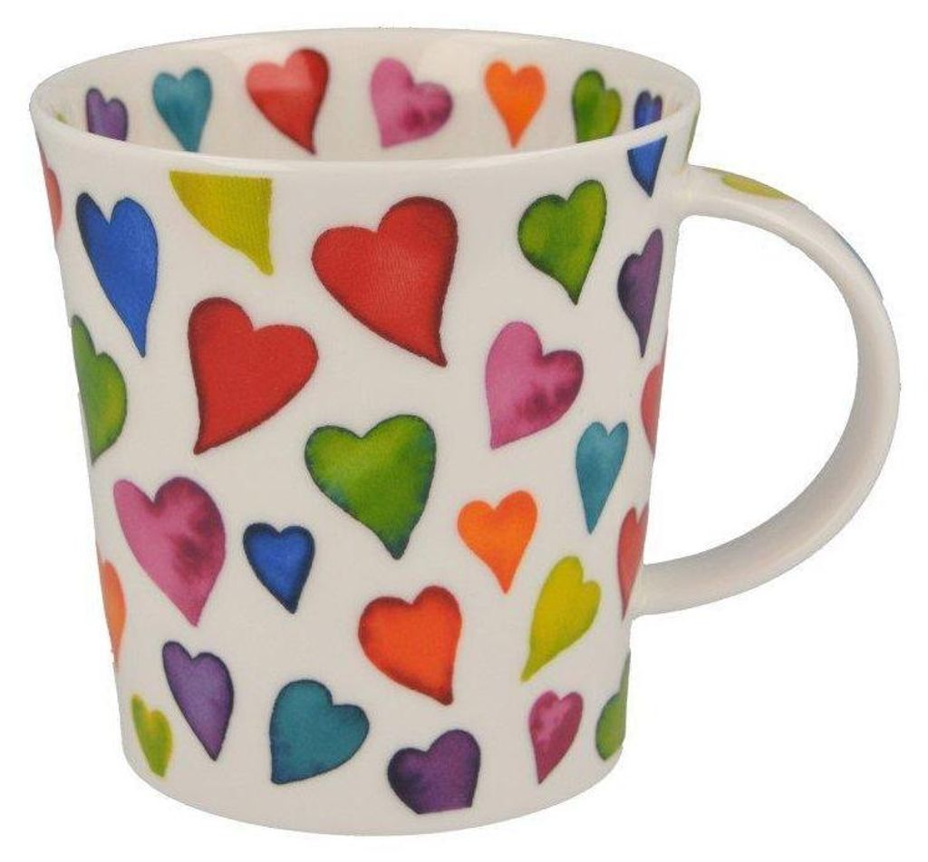 DUNOON Becher Lomond Warm Hearts Bunte Herzen 0,32 l Fine Produktbild 