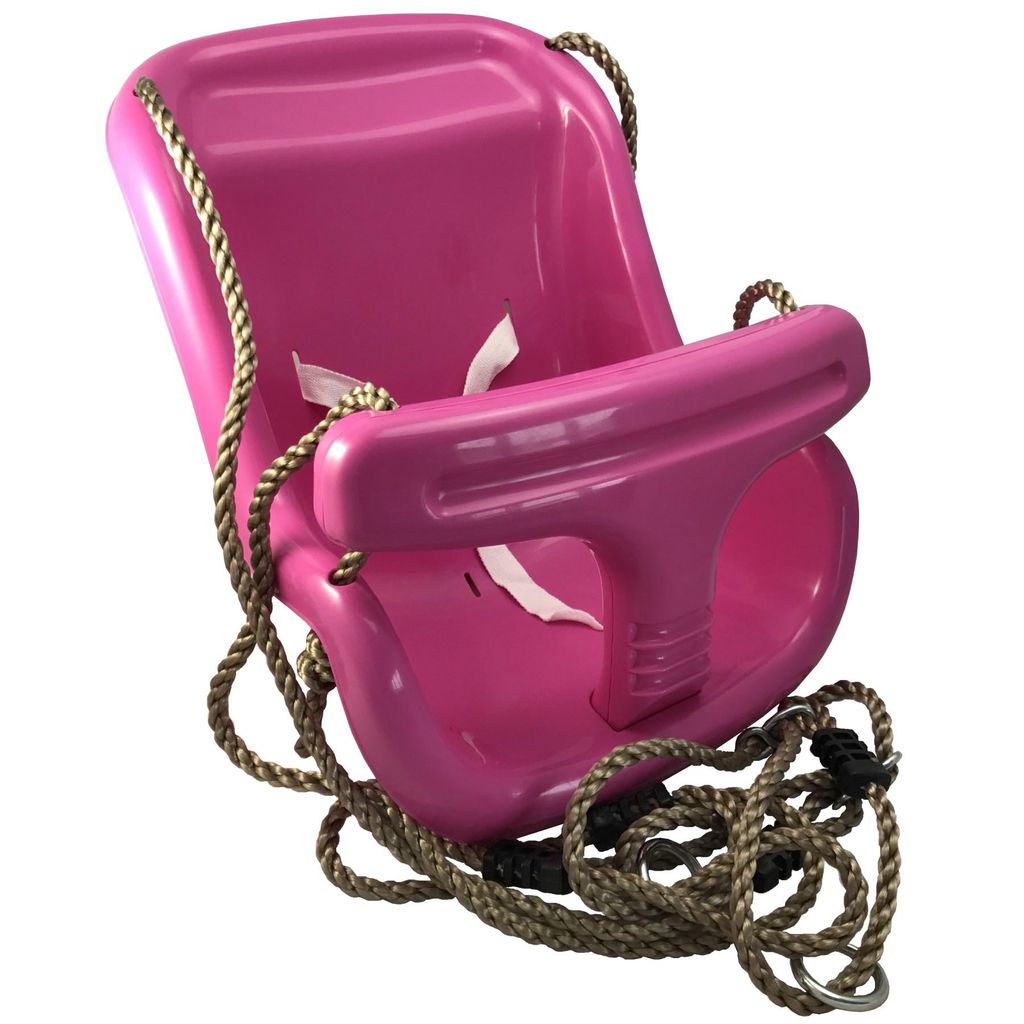 Babyschaukel 2 in 1 Pink mit Sicherheitsgurt & Rückenlehne Produktbild 