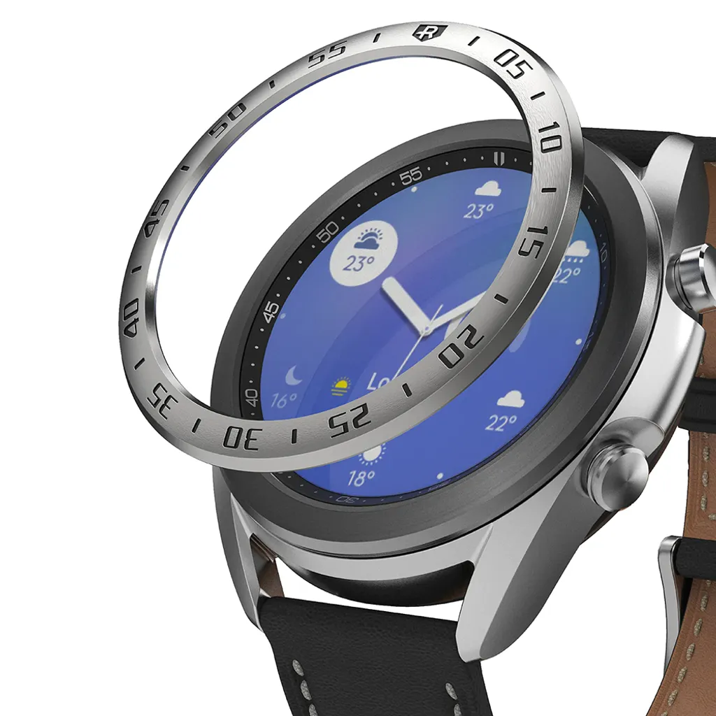 Ringke Lunette Styling Galaxy Watch 3 41mm en Acier Inoxydable Argent