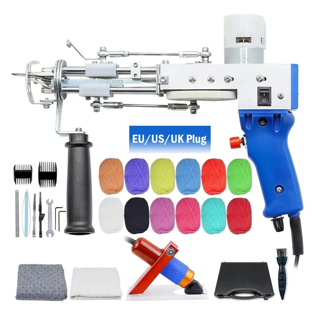 Pistolet à tufter bleu 2 : machine à tapis réglable 9-21 mm rapide
