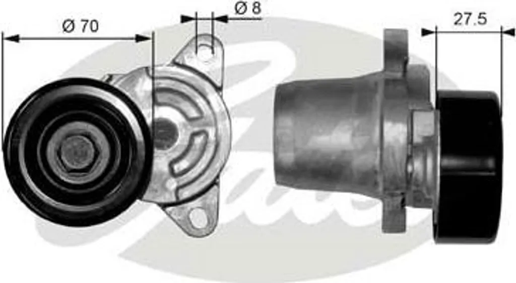 Tendeur de courroie haute performance Gates T38454 pour moteur Diesel/GSL