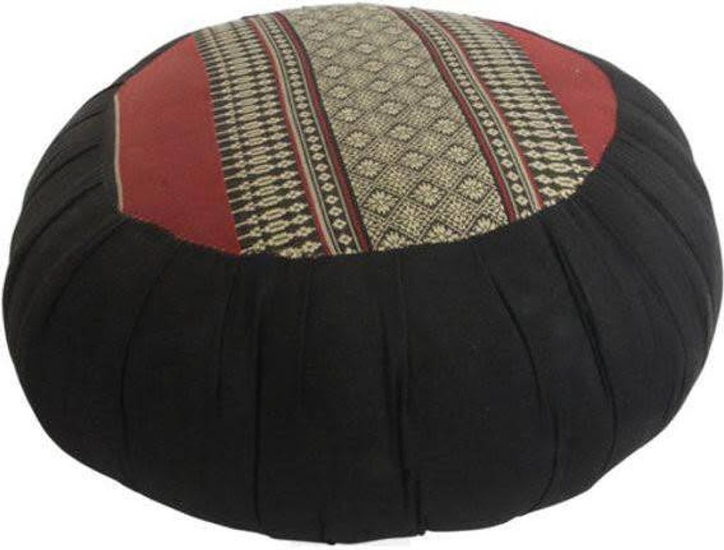 Fine Asianliving Thai Kissen Rundes Sitzkissen D40xH17cm Yoga Meditationskissen Zafu Kapok Rot Thai Kissen Meditation Matte Matratze Kapok 301-E01
