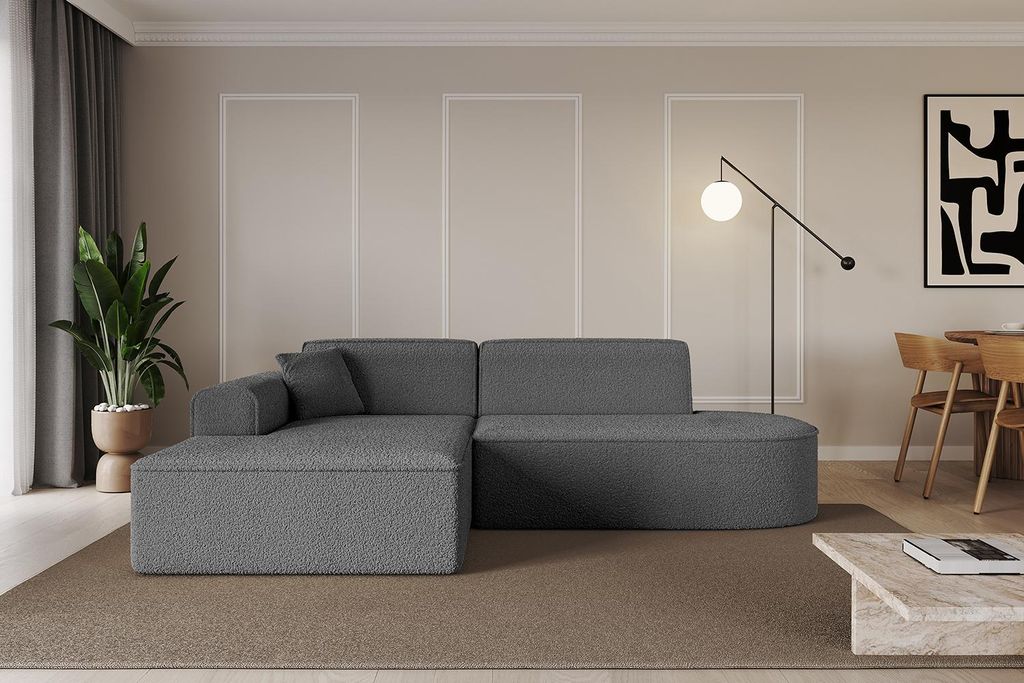 ALTDECOR Ecksofa in L-Form IREA-L1-v3 232x165x77 cm Grau Corner Sofa Eckcouch Couch Wohnlandschaft Cauchsofa