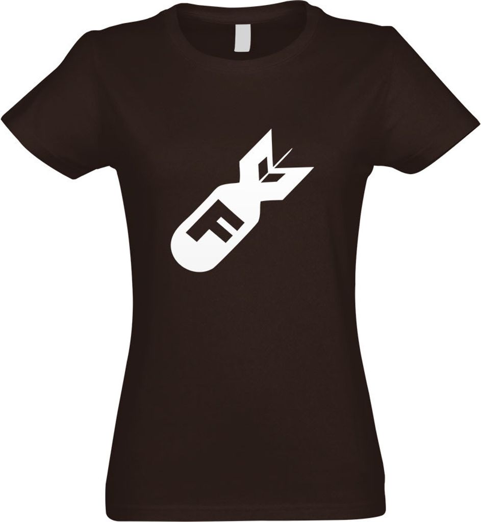 Kiwistar - T-Shirt tailliert - Damen - Chocolate - F Bomb - mit Motiv Bedruckt - Funshirt Design - Sport - Freizeit - Damen - L