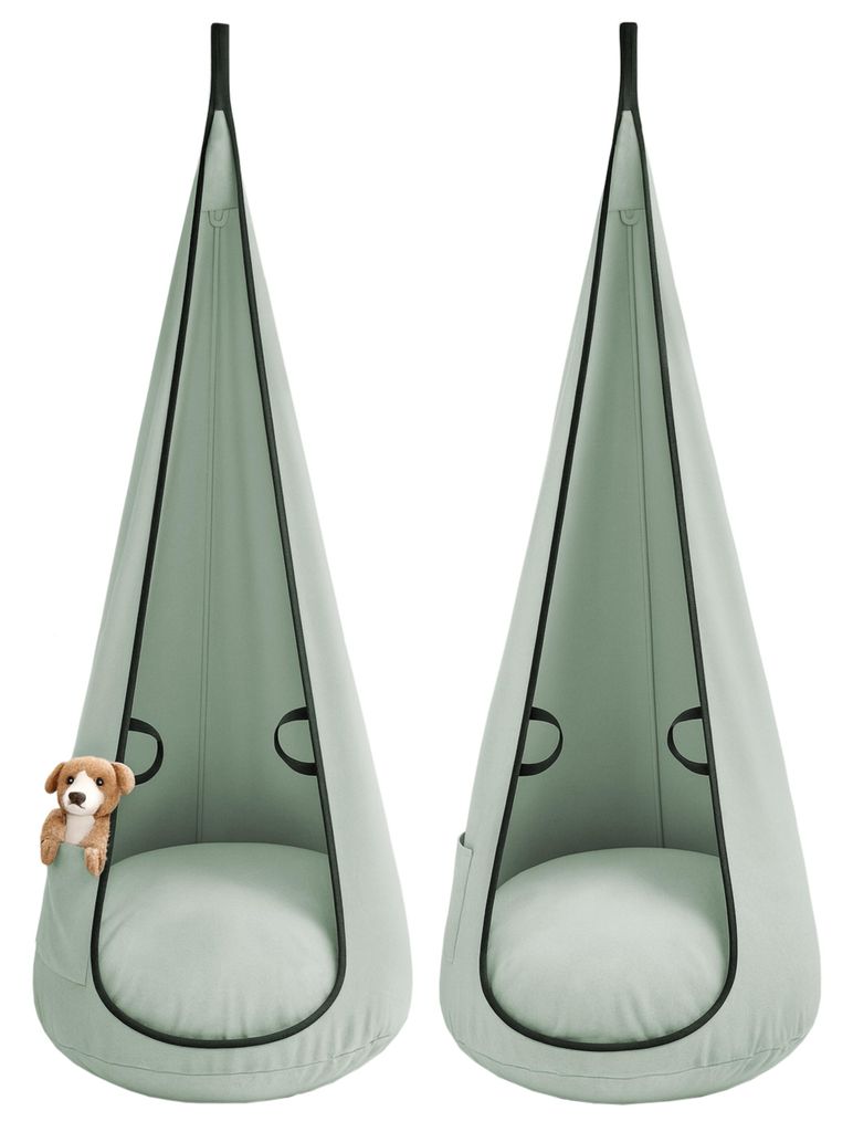 Hängesessel Kinder Kokon Velvet MINT – Schaukelstuhl Babyschaukel