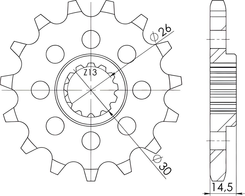 Ritzel Supersprox 630 - 15Z CST-335:15|feinverzahnt 26,0/30,0