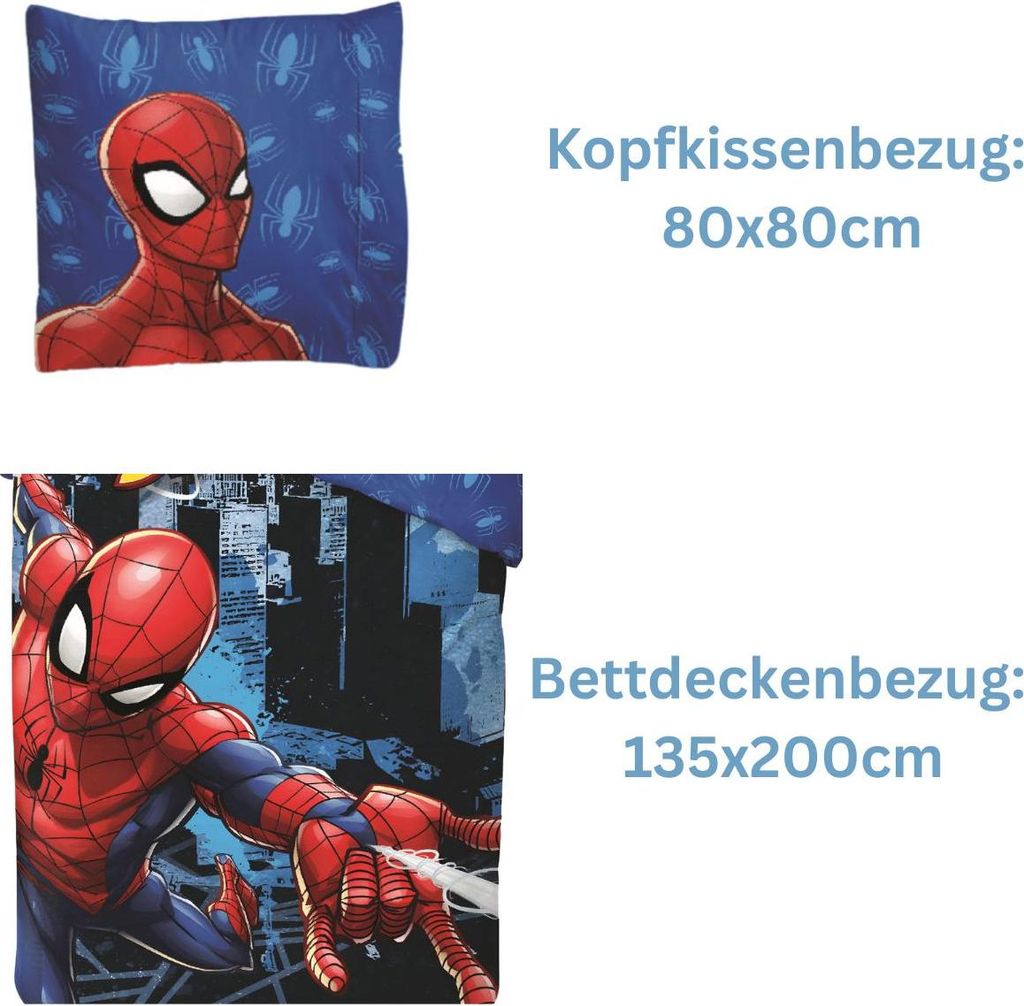 Bettwäsche Spiderman Pop 100% Baumwolle, Bettbezug 140 X 200 Cm + Kissenbezug 65 X 65 Cm