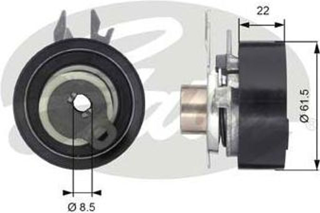 GATES T43061 Spannrolle, Zahnriemen OE 030109243L kompatibel mit Polo 6V, Polo Playa, Polo 6N, Polo 9N, Lupo, Fox, Caddy, Inca, Ibiza, Cordoba, Arosa