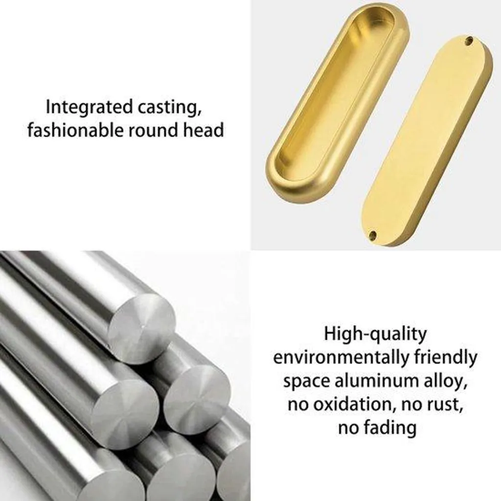 Poignée de meuble ovale dorée en aluminium forgé : finie la casse - 2 pcs