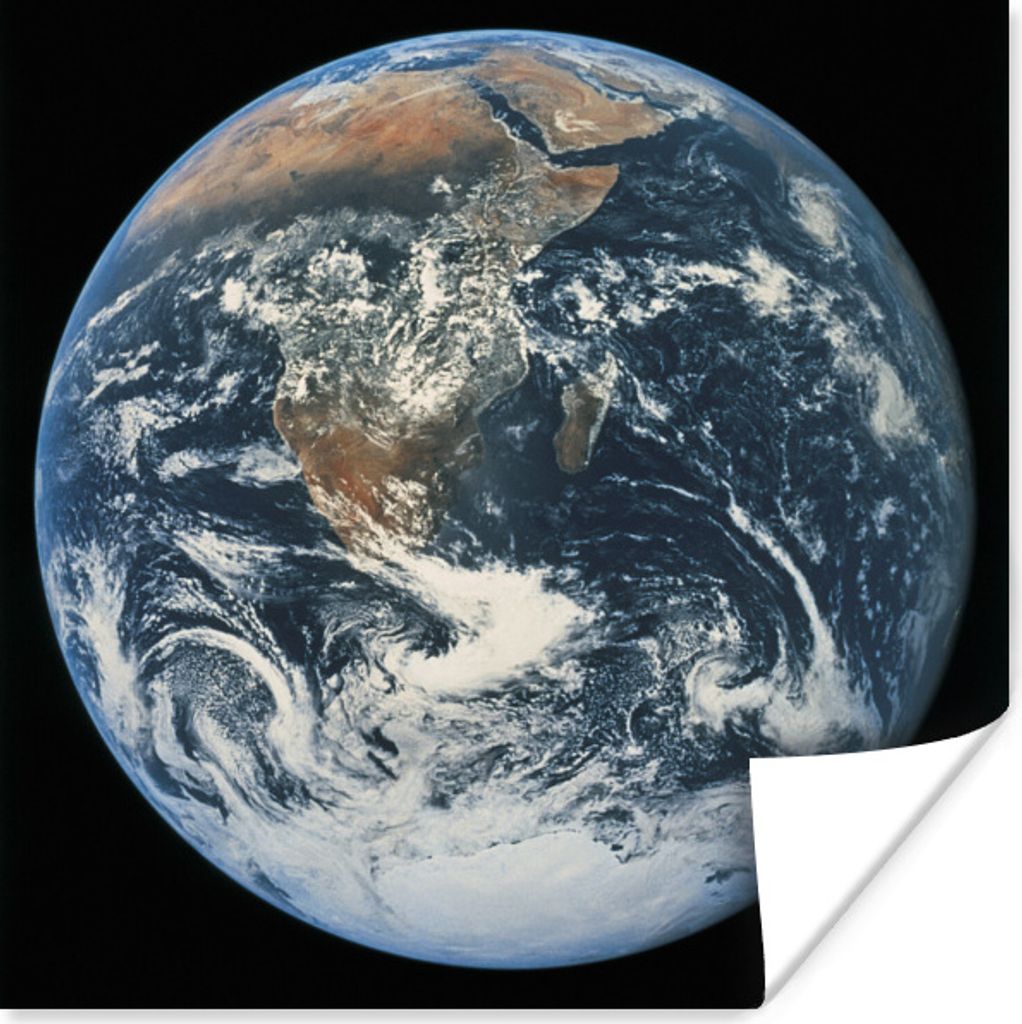 MuchoWow Poster Der Planet Erde vor einem dunklen Himmel 30x30 cm - Wandposter - Printing