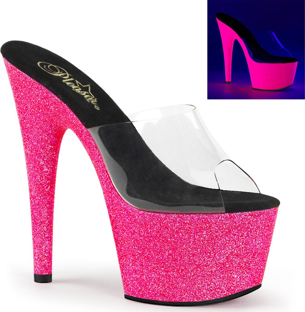ADORE-701UVG Damen Slipper von Pleaser, Transparent EU 41, US 11