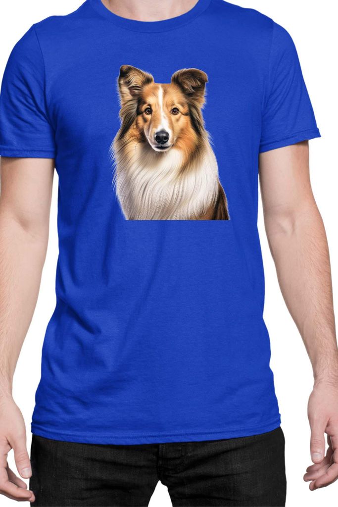 Herren T-Shirt Dogs Breeds Australian Shepherd Dog Breed 005, Man S / Blau