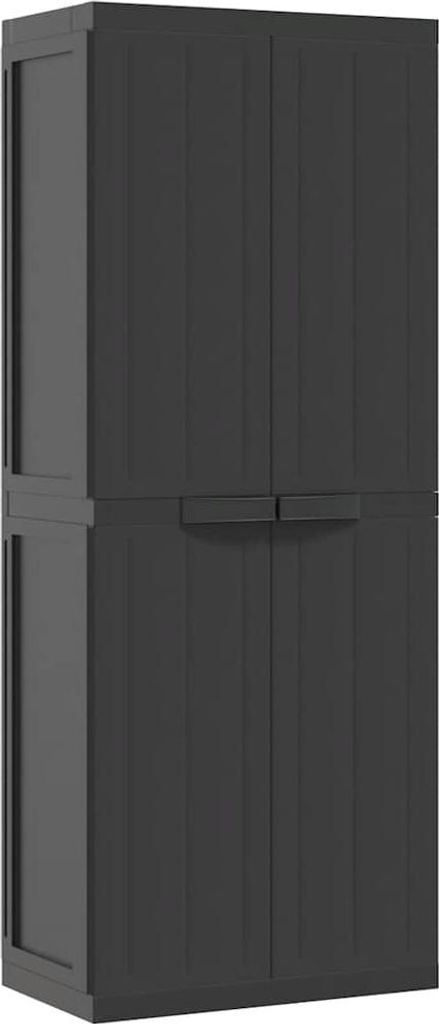 vidaXL Zahradní skříň černá 65x37x165 cm PP Obrázek produktu 