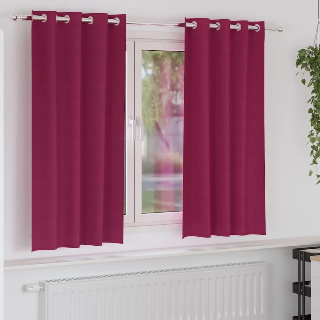 Verdunkelungs-Vorhänge mit Ringen 2 pcs Weinrot 175 x 140 cm