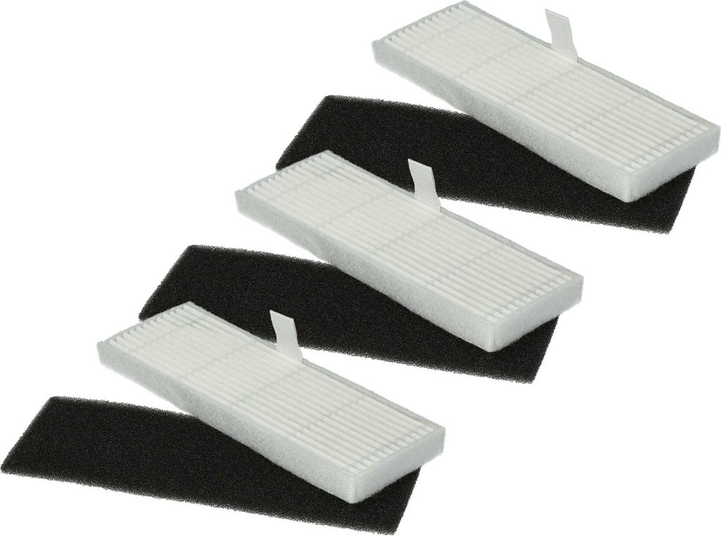 vhbw Filter-Set kompatibel mit Airrobo T10 Saugroboter - 6x Ersatz-Filter (Schaum-Filter, Feinstaubfilter)
