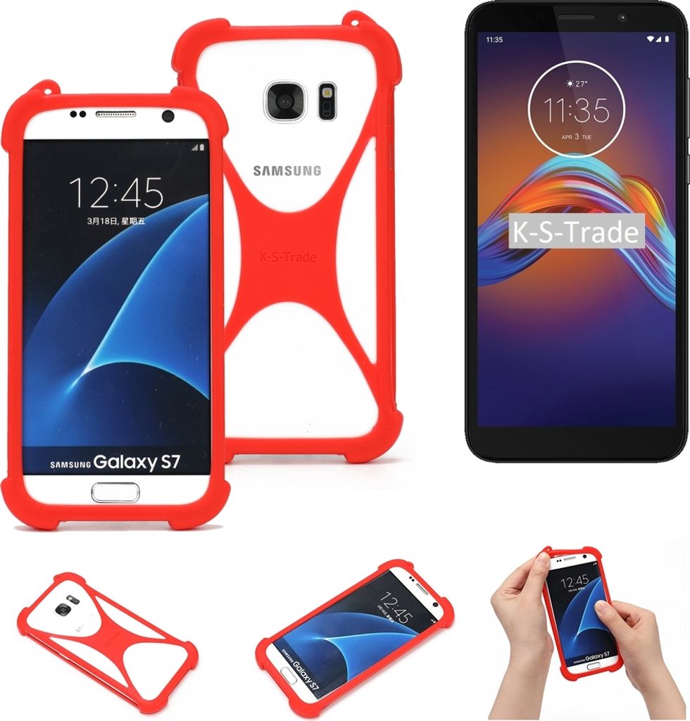 K-S-Trade Handy-Hülle kompatibel mit Motorola Moto E6 Play Schutz-Hülle Bumper Silikon Schutz Hülle Cover Case Silikoncase Silikonbumper TPU