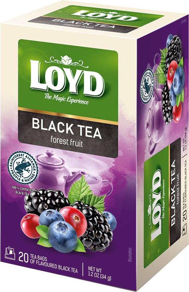 Thé noir Loyd aux fruits des bois, 20 sachets Image du produit 