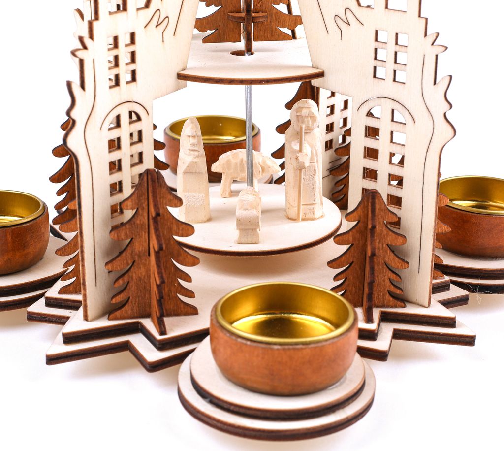 BRUBAKER Vánoční pyramida 29 cm - Marie, Josef a Ježíšek - Obrázek produktu 3