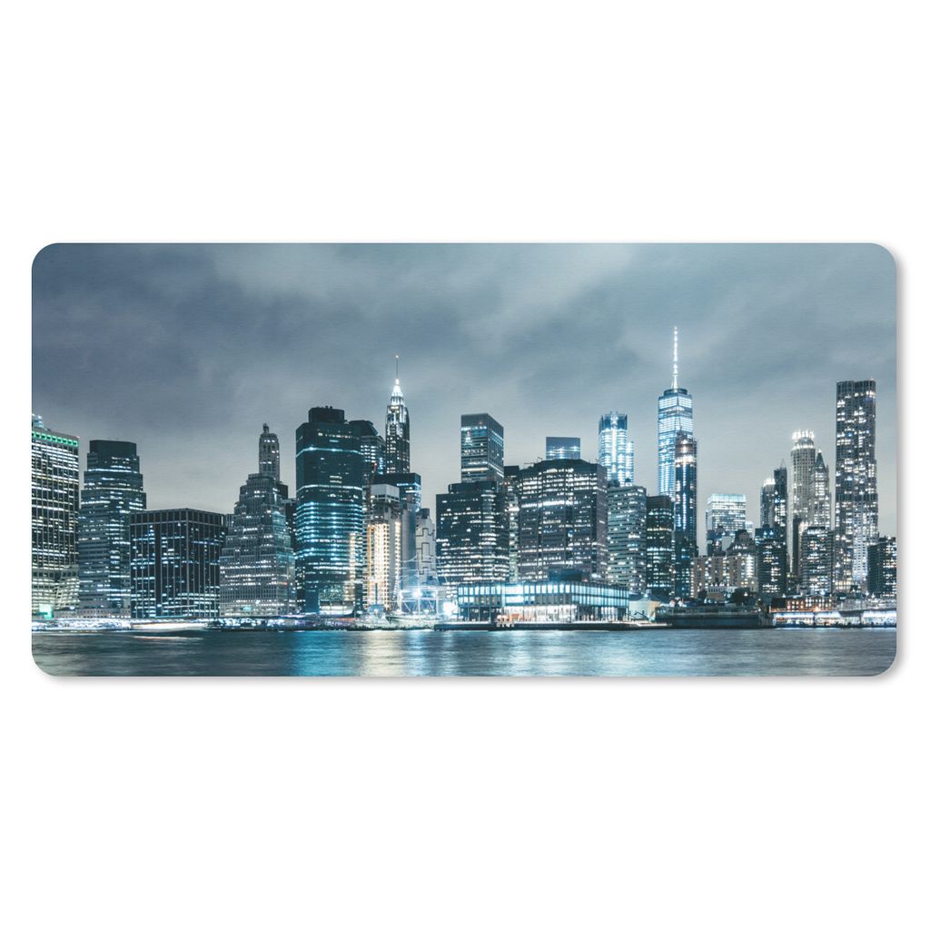 MuchoWow Schreibtischunterlage New York - Skyline - Winter 80x40 cm - XXL Mauspad - Gaming Mauspad
