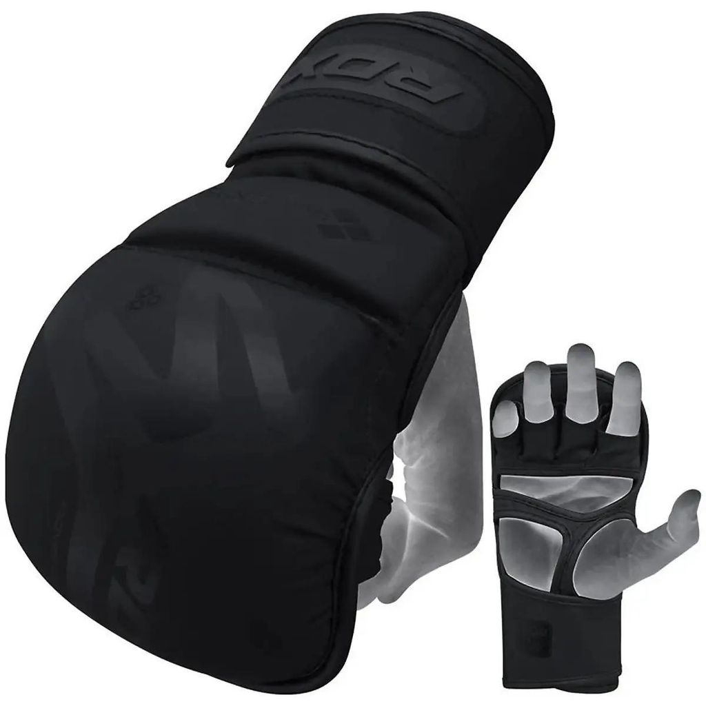 RDX T15 Noir MMA Handschuhe Sparring in Schwarz Kunstleder 7oz