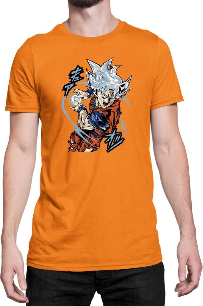 Herren T-Shirt Dragon Anime Manga Ball Z Goku 40, Man XL / Orange