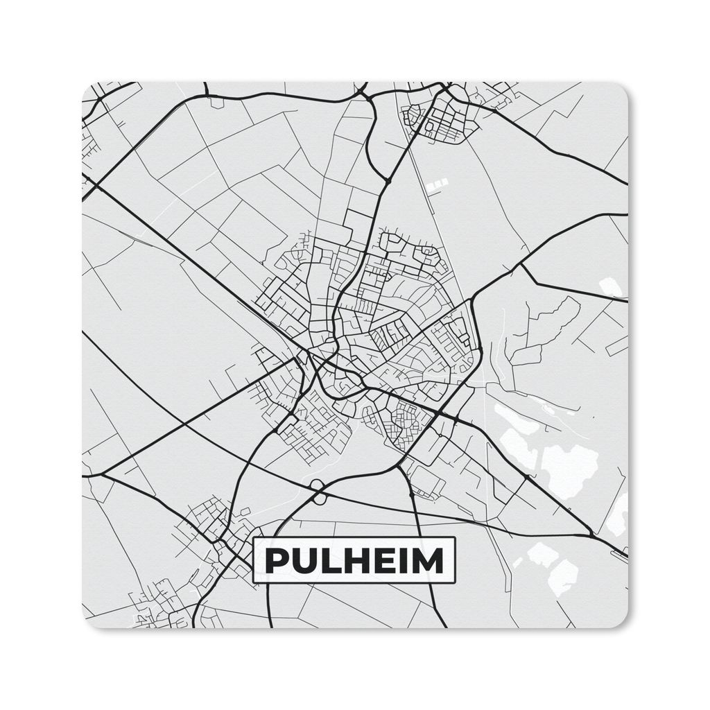 MuchoWow Mauspad Mousepad Stadtplan - Deutschlandkarte - Pulheim 20x20 cm - Mousepads - Maus Mat - Pad - Mausunterlage - Desk Mat - Bureauartikeln