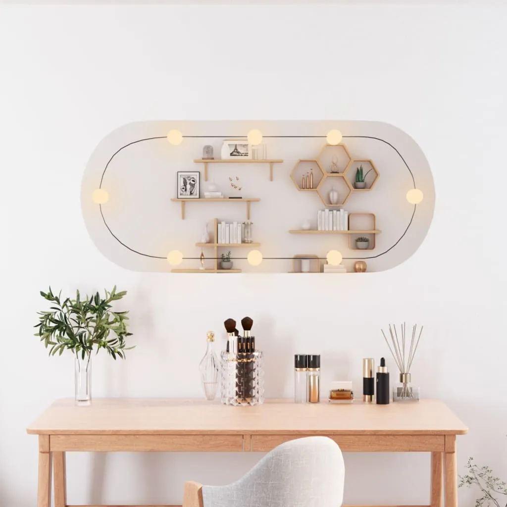 AIORBER Specchio LED Vanity Ovale 25x60 | Illuminazione USB Design