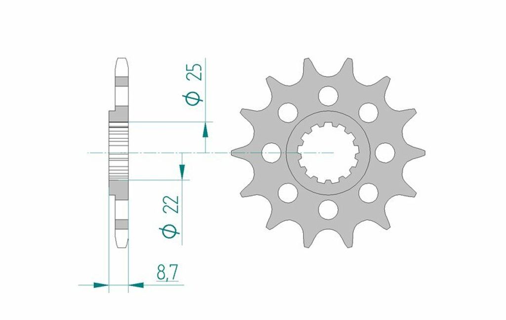 AFAM Stahl Standard Ritzel vorne - 520 Produktbild 