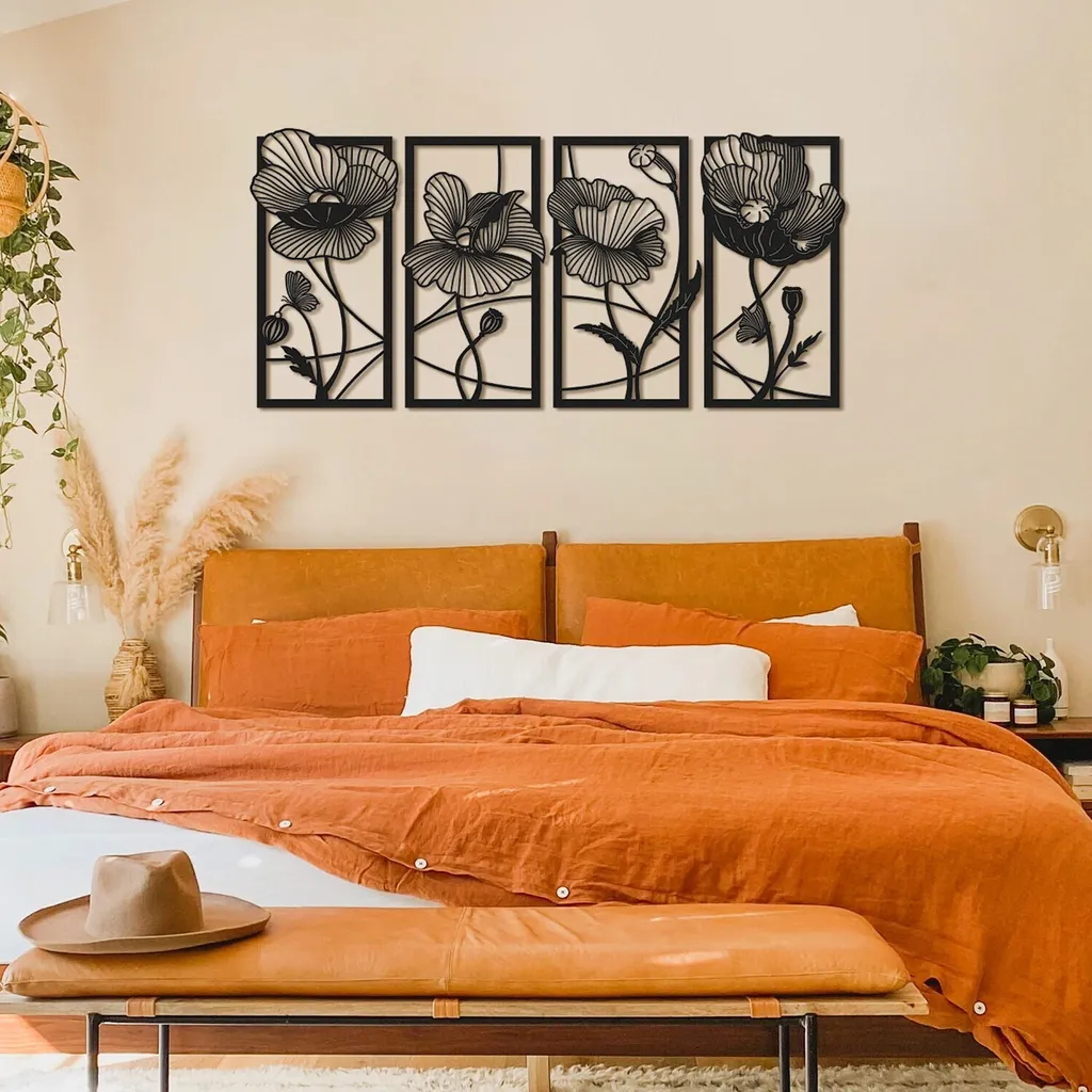Wallity Etta ATP1140 Décoration Murale en Acier Noir 135x63cm Design Chic