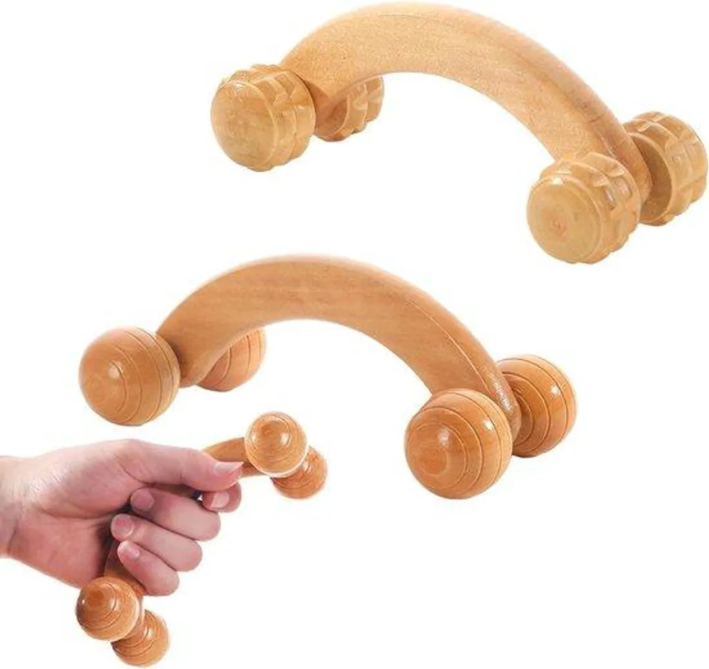 Rouleau de massage en bois 16 cm anti-cellulite et relaxation du corps