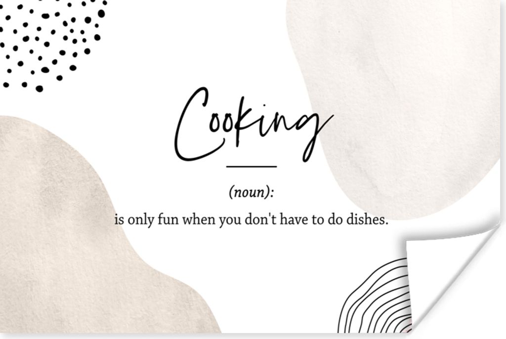 MuchoWow Poster Sprichwörter - Definition des Kochens - Wörterbuch - Zitate 60x40 cm - Schlafzimmerdekoration